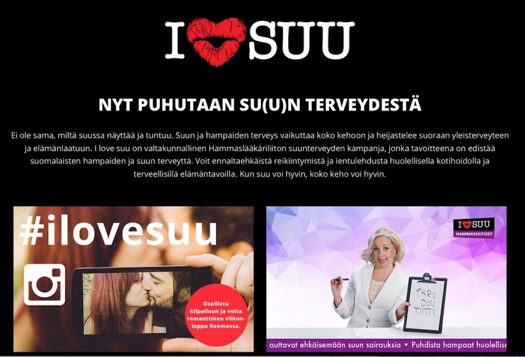 I love suu -kampanja puhuu suunterveydestä uusilla keinoilla